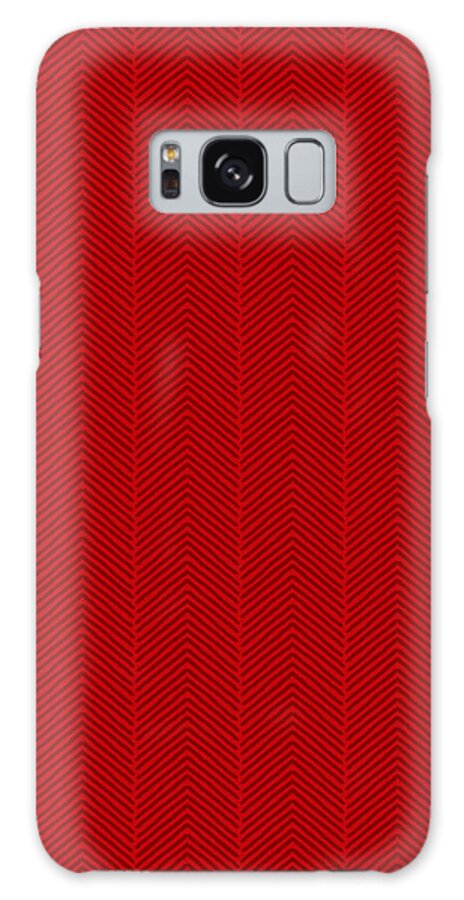 Red Galaxy Case featuring the painting Red Herringbone Pattern by Jen Montgomery by Jen Montgomery
