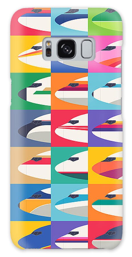 Airline Galaxy Case featuring the digital art Retro Airline Nose Livery - USA by Organic Synthesis