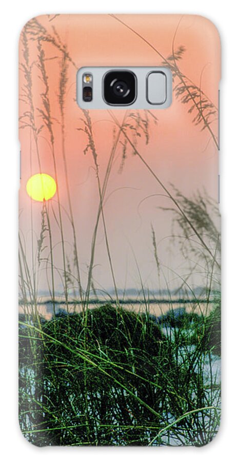 Orange Galaxy Case featuring the photograph Sunset and Sea Oats by James C Richardson