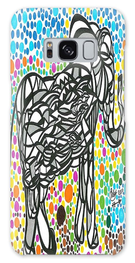 Elephant Galaxy Case featuring the mixed media Elephant by Peter Johnstone