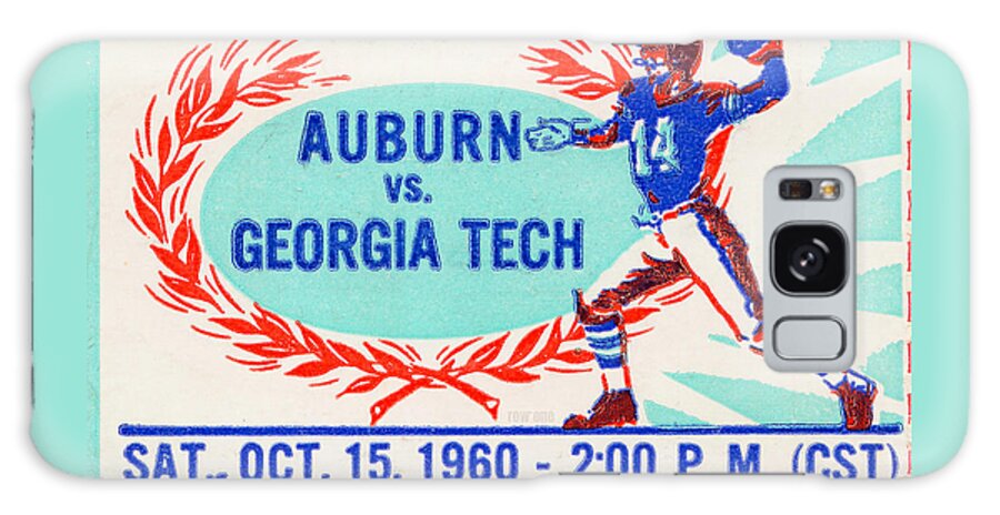 Auburn Galaxy Case featuring the drawing 1960 Auburn vs. Georgia Tech by Row One Brand