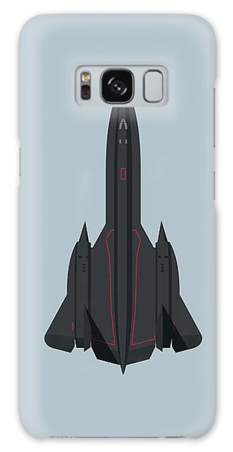 Aircraft Galaxy Case featuring the digital art SR-71 Blackbird Jet Aircraft - Cloud by Organic Synthesis