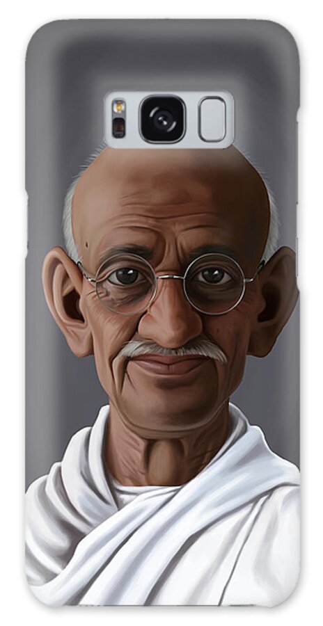 Illustration Galaxy Case featuring the digital art Celebrity Sunday - Mahatma Gandhi by Rob Snow