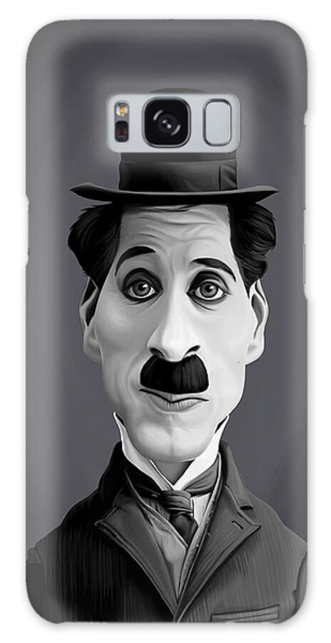 Illustration Galaxy Case featuring the digital art Celebrity Sunday - Charlie Chaplin by Rob Snow