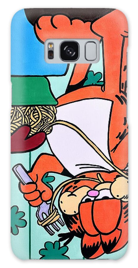 Garfield Galaxy Case featuring the painting Bon Appetit by Elena Pratt