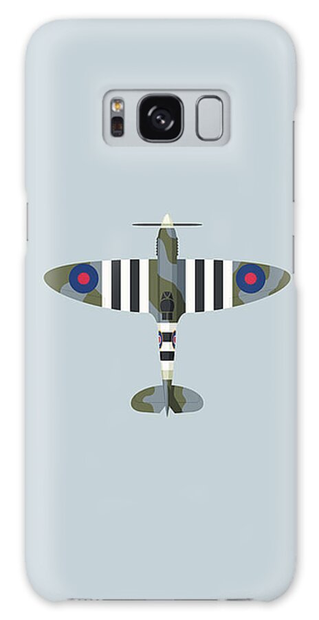 Aircraft Galaxy Case featuring the digital art Spitfire WWII Fighter Aircraft - Grey by Organic Synthesis