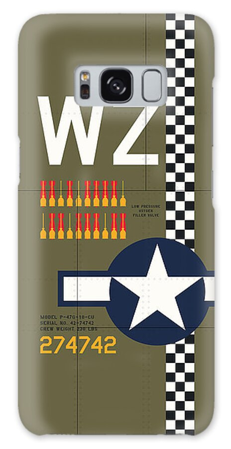 Aircraft Galaxy Case featuring the digital art Aircraft Markings - USA P-47 by Organic Synthesis