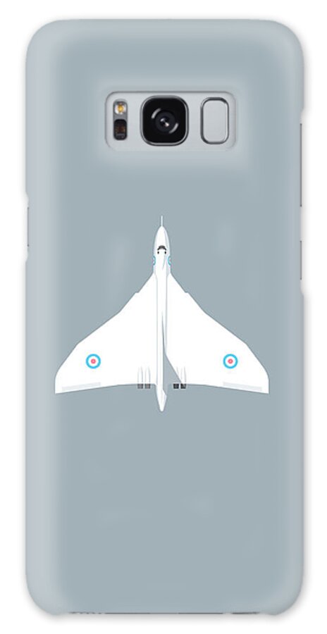 Aircraft Galaxy Case featuring the digital art Vulcan Jet Bomber - Antiflash Grey by Organic Synthesis