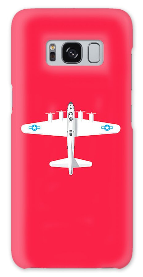Aircraft Galaxy Case featuring the digital art B-17 WWII Bomber - Crimson by Organic Synthesis
