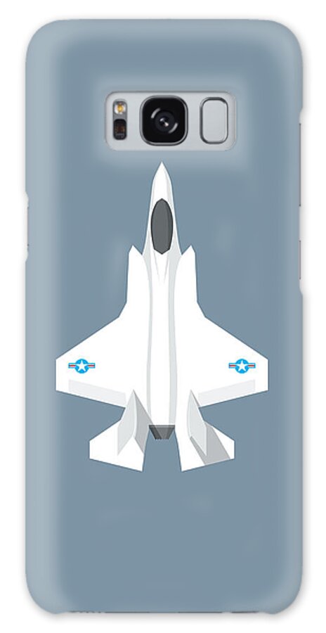 Aircraft Galaxy Case featuring the digital art F-35 Stealth Jet Fighter - Slate by Organic Synthesis