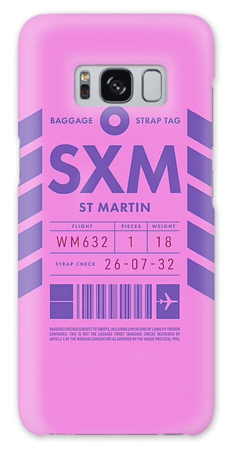 Airline Galaxy Case featuring the digital art Luggage Tag D - SXM Saint Martin Netherlands by Organic Synthesis
