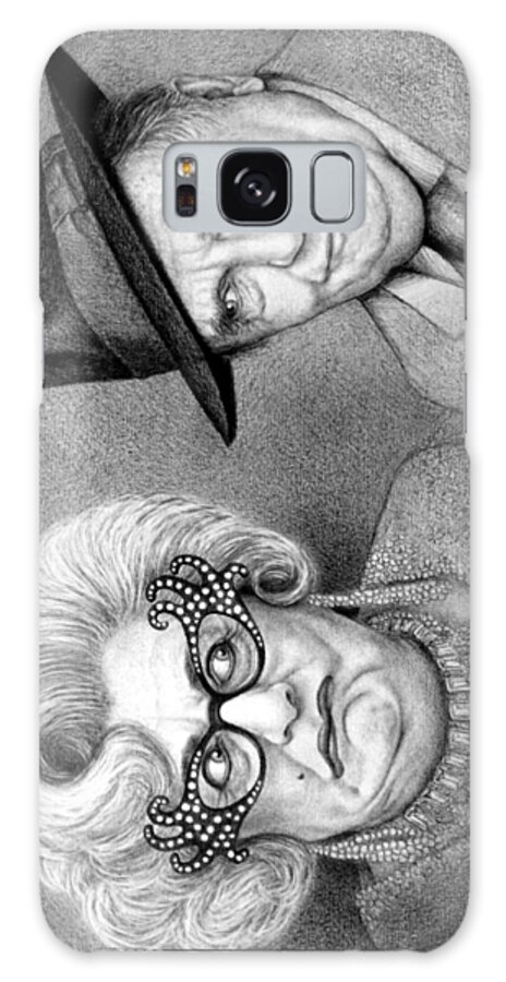 Actor Galaxy Case featuring the drawing Dame Edna and Barry Humphries by Michael Lightsey