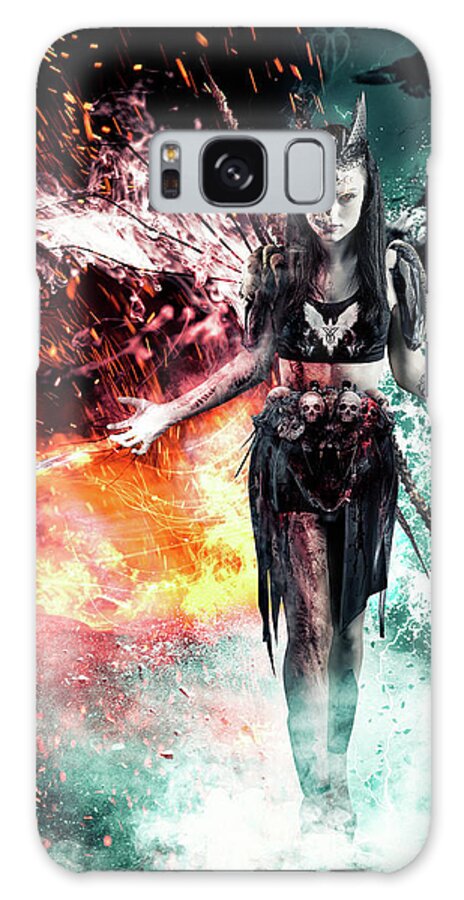 Dark Art Galaxy Case featuring the digital art REVNA - The awakening of an Ancient Goddess by Argus Dorian