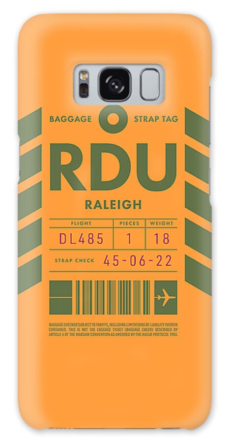 Airline Galaxy Case featuring the digital art Luggage Tag D - RDU Raleigh North Carolina USA by Organic Synthesis