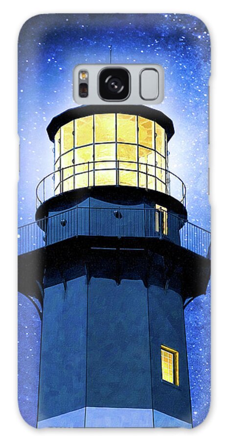 Georgia Galaxy Case featuring the mixed media Tybee Lighthouse At Night by Mark Tisdale
