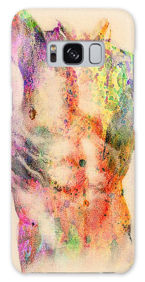 Male Nude Art Galaxy Case featuring the digital art Abstractiv Body by Mark Ashkenazi