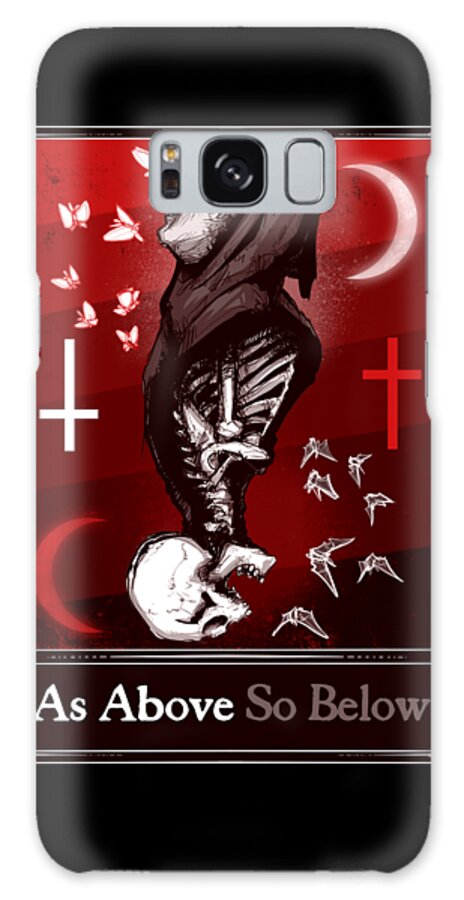 Card Galaxy Case featuring the drawing As Above So Below Tarot by Ludwig Van Bacon