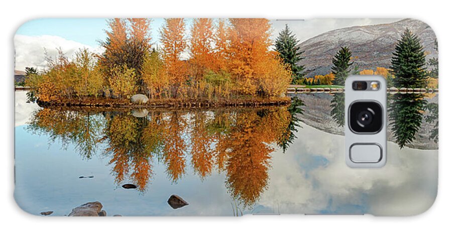 Aspen Colorado Galaxy Case featuring the photograph Aspen Colorado Autumn Lake and Mountain Reflections by Gregory Ballos