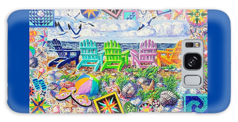 Beach Galaxy Case featuring the painting At the Beach by Diane Phalen