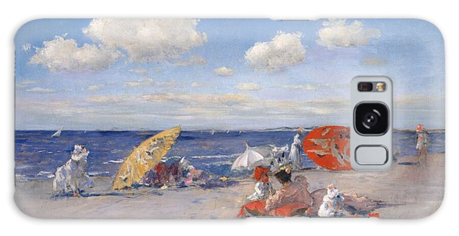 Cityscape Galaxy Case featuring the painting At the Seaside, circa 1898 by William Merritt Chase by Celestial Images