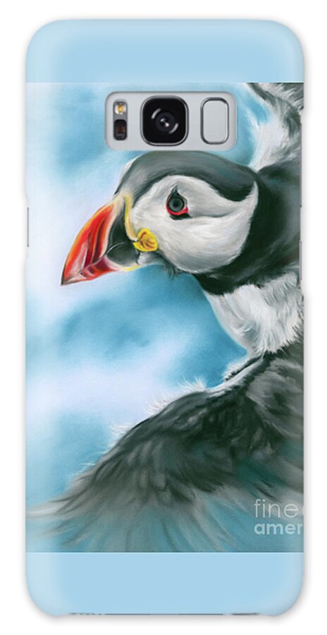 Bird Galaxy Case featuring the painting Atlantic Puffin in Flight by MM Anderson