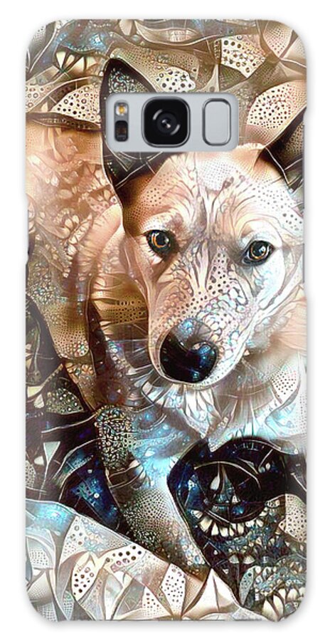 Red Heeler Dog Galaxy Case featuring the mixed media Atlas the Red Heeler Dog by Peggy Collins
