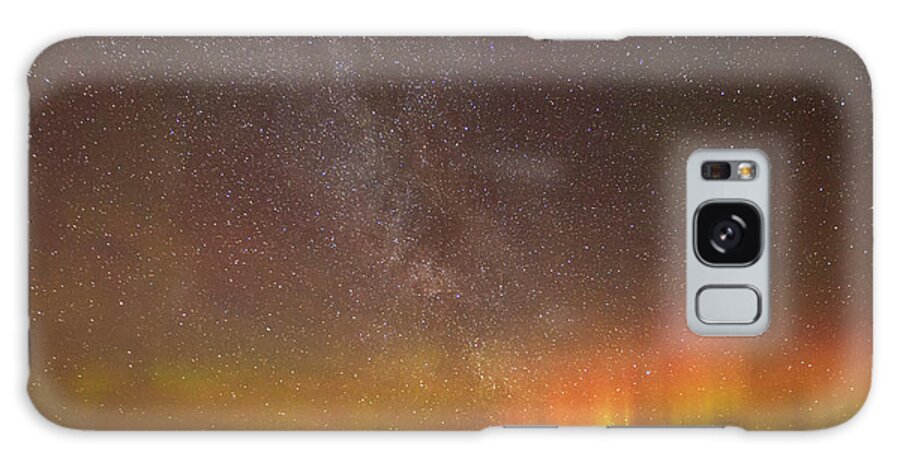 Iceland Galaxy Case featuring the photograph Aurora and milky way, Iceland by Neale And Judith Clark