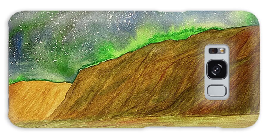 Aurora Galaxy Case featuring the painting Aurora over the Foothills by Lisa Neuman