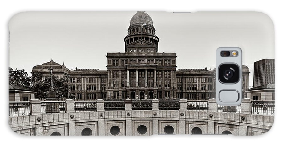 Austin Texas Galaxy Case featuring the photograph Austin Texas State Capitol Building Sepia Panorama by Gregory Ballos
