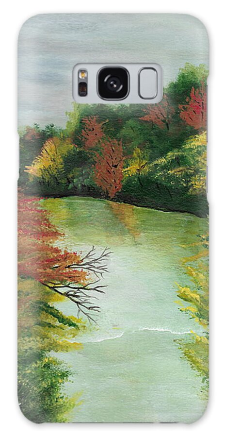 River Galaxy Case featuring the painting Autum River by David Bigelow