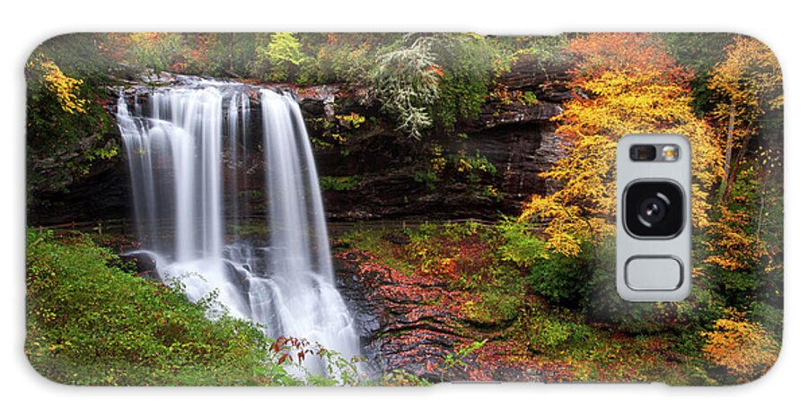 Waterfalls Galaxy Case featuring the photograph Autumn at Dry Falls - Highlands NC Waterfalls by Dave Allen