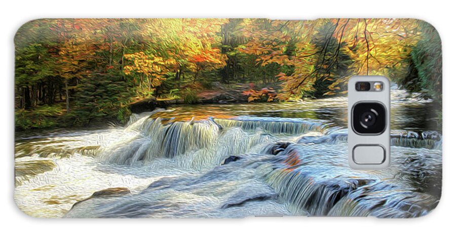 Waterfalls Galaxy Case featuring the photograph Painting of Autumn at the Cascades by Robert Carter