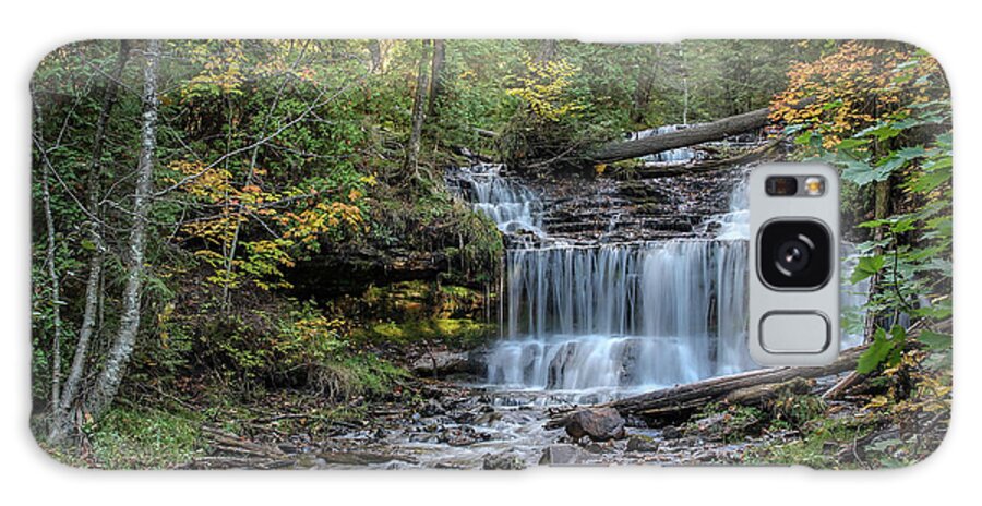 Usa Galaxy Case featuring the photograph Autumn at Wagner Falls by Robert Carter