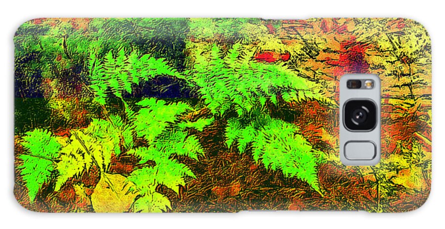 Autumn Galaxy Case featuring the digital art Autumn Fern and Mossy Log fx by Dan Carmichael