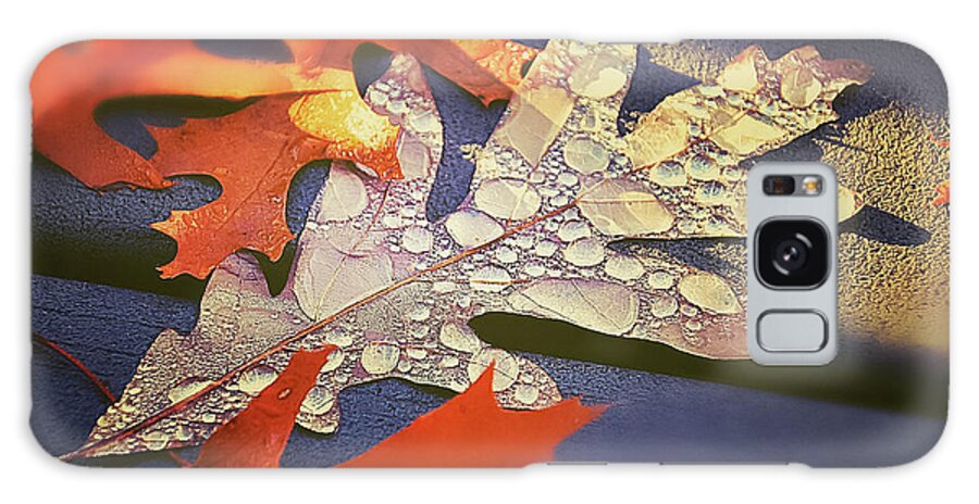 Autumn Mornings And Dewy Leaves Galaxy Case featuring the photograph Autumn Mornings and Dewy Leaves by Christina McGoran