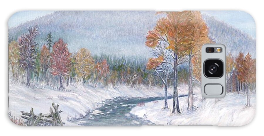 Snow Galaxy Case featuring the painting Autumn Snow by Ben Kiger