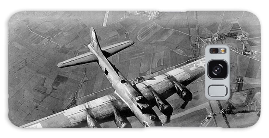 B 17 Bomber Galaxy Case featuring the photograph B-17 Bomber Over Germany - WW2 - 1943 by War Is Hell Store