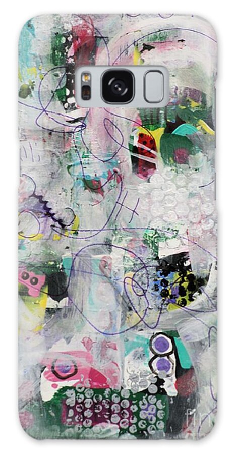 Abstract Acrylic Galaxy Case featuring the painting Back When by Jean Clarke