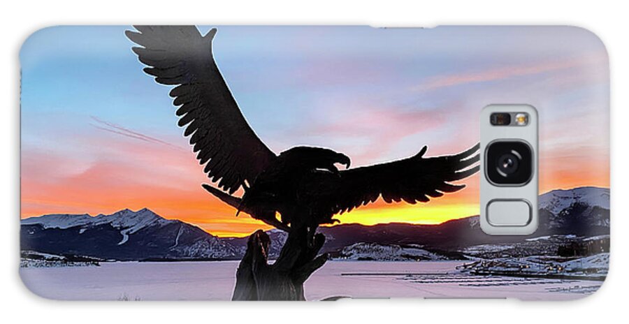 Bronze Eagle Galaxy Case featuring the photograph Bald Eagle Statue at Lake Dillon by Stephen Johnson
