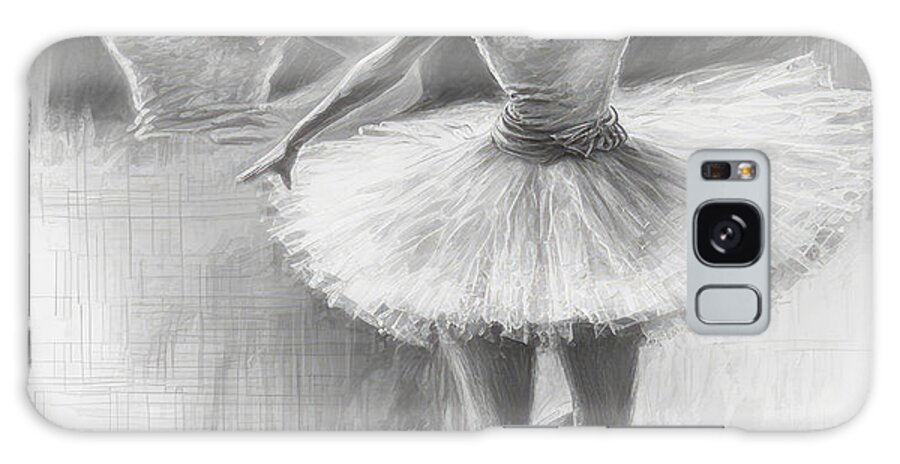 Dancer Galaxy Case featuring the drawing Ballerina Pencil Sketch No.1 by My Head Cinema