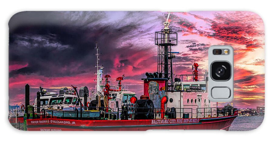 Fire Boat Galaxy Case featuring the photograph Baltimore Fireboat by Nick Zelinsky Jr