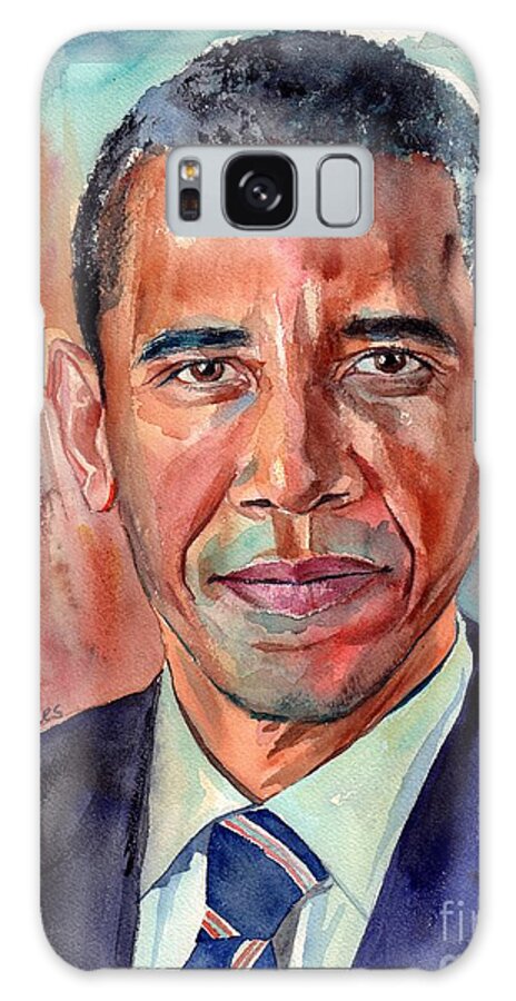 Barack Obama Galaxy Case featuring the painting Barack Obama by Suzann Sines