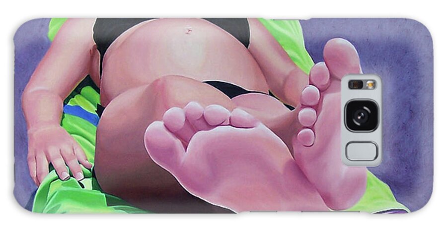  Galaxy Case featuring the painting Barefoot and Pregnant by Deborah Tidwell Artist