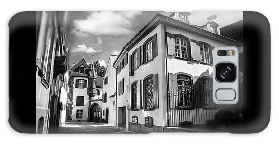 Basel Galaxy Case featuring the photograph Basel Switzerland Historical Old Town Black and White by Carol Japp