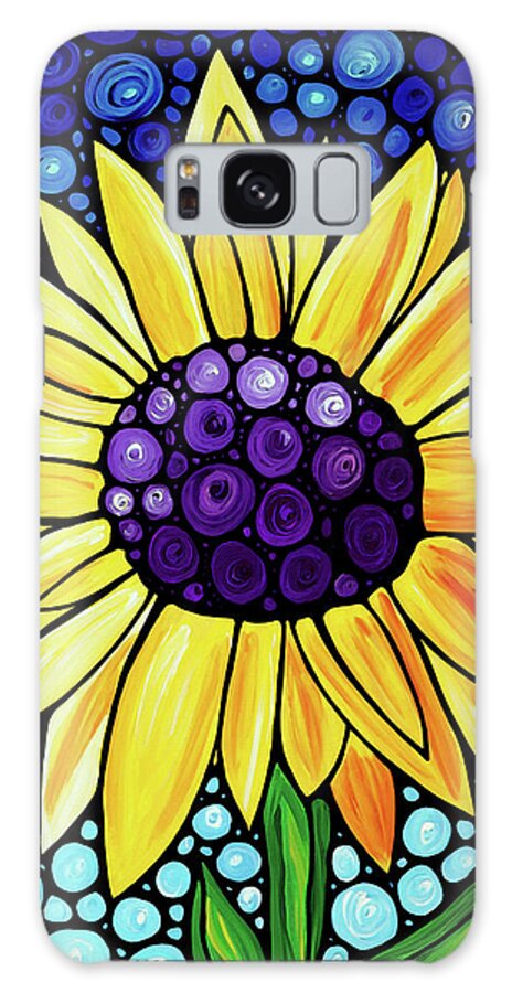 Floral Art Galaxy Case featuring the painting Basking In The Glory by Sharon Cummings