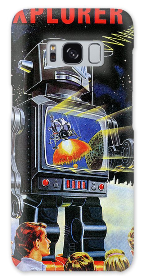 Vintage Toy Posters Galaxy Case featuring the drawing Battery Operated Space Explorer by Vintage Toy Posters