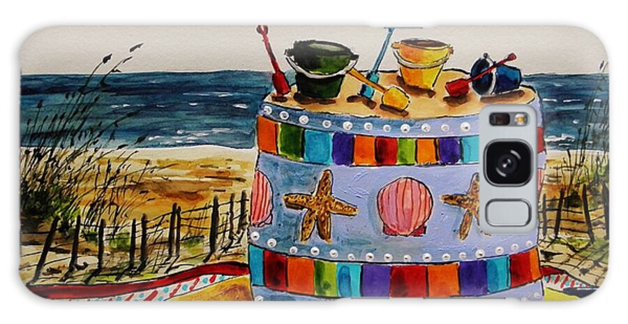 Sea Scape Galaxy Case featuring the painting Beach Cake by John Williams