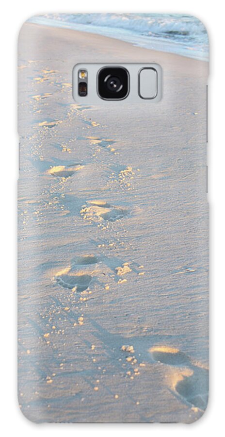 Beach Galaxy Case featuring the photograph Beach Foot Prints by Pamela Williams