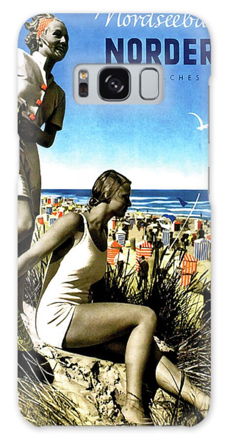 Beach Galaxy Case featuring the painting Beach girls on Norderney, Germany by Long Shot