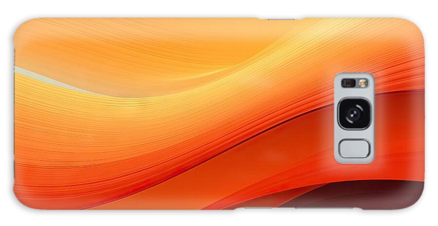 Abstract Galaxy Case featuring the painting Beautiful Futuristic Banner With Dark Orange, Maroon And Pastel Orange Color. Curvy Background Illustration by N Akkash